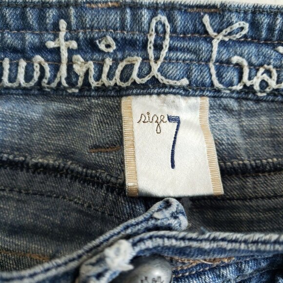 Industrial Cotton Denim Capri Women's Size 7 Light Wash Stretch - Picture 5 of 7